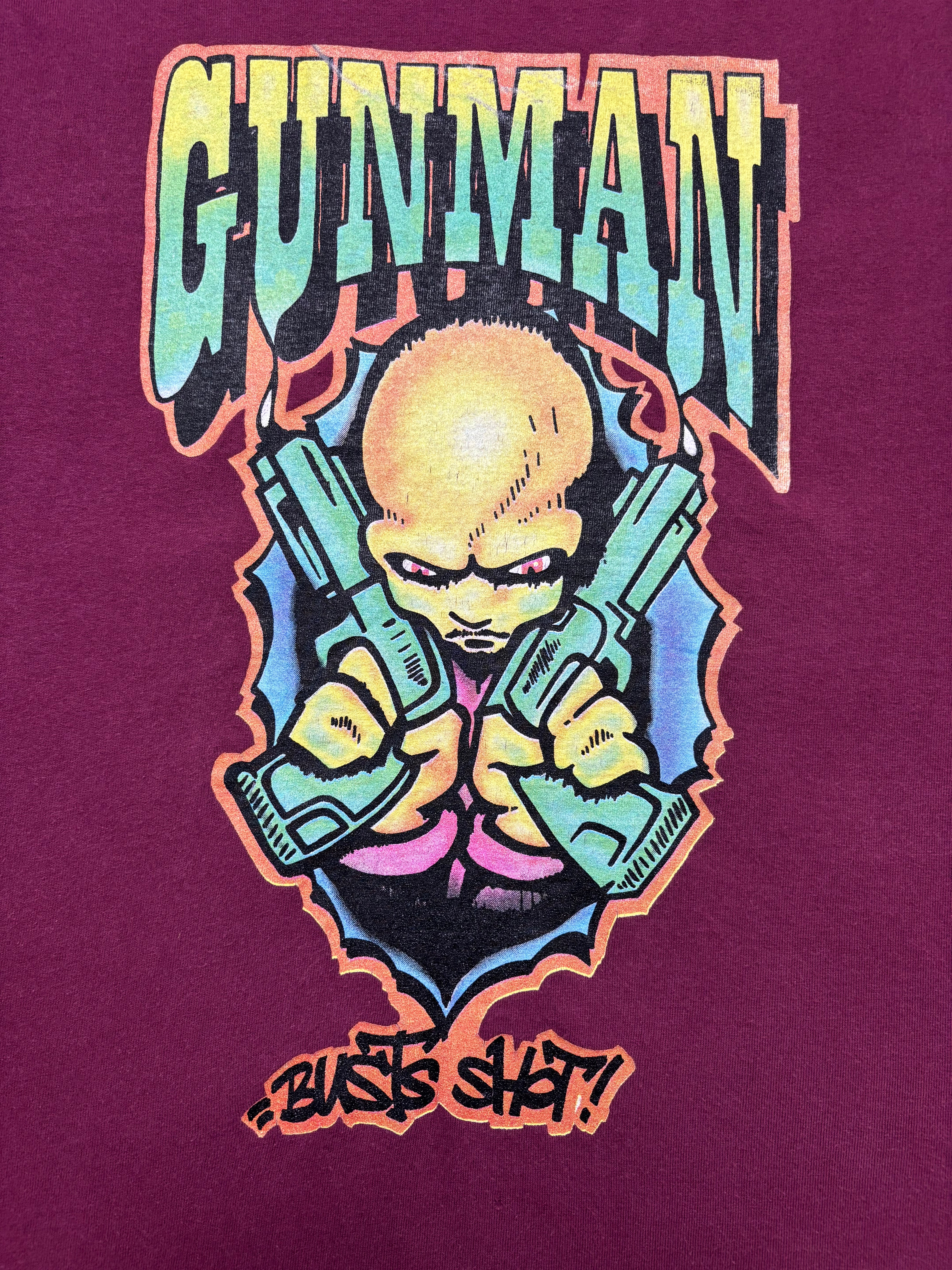 90s SIGNLE STITCH GUNMAN GRAPHIC TEE (L)