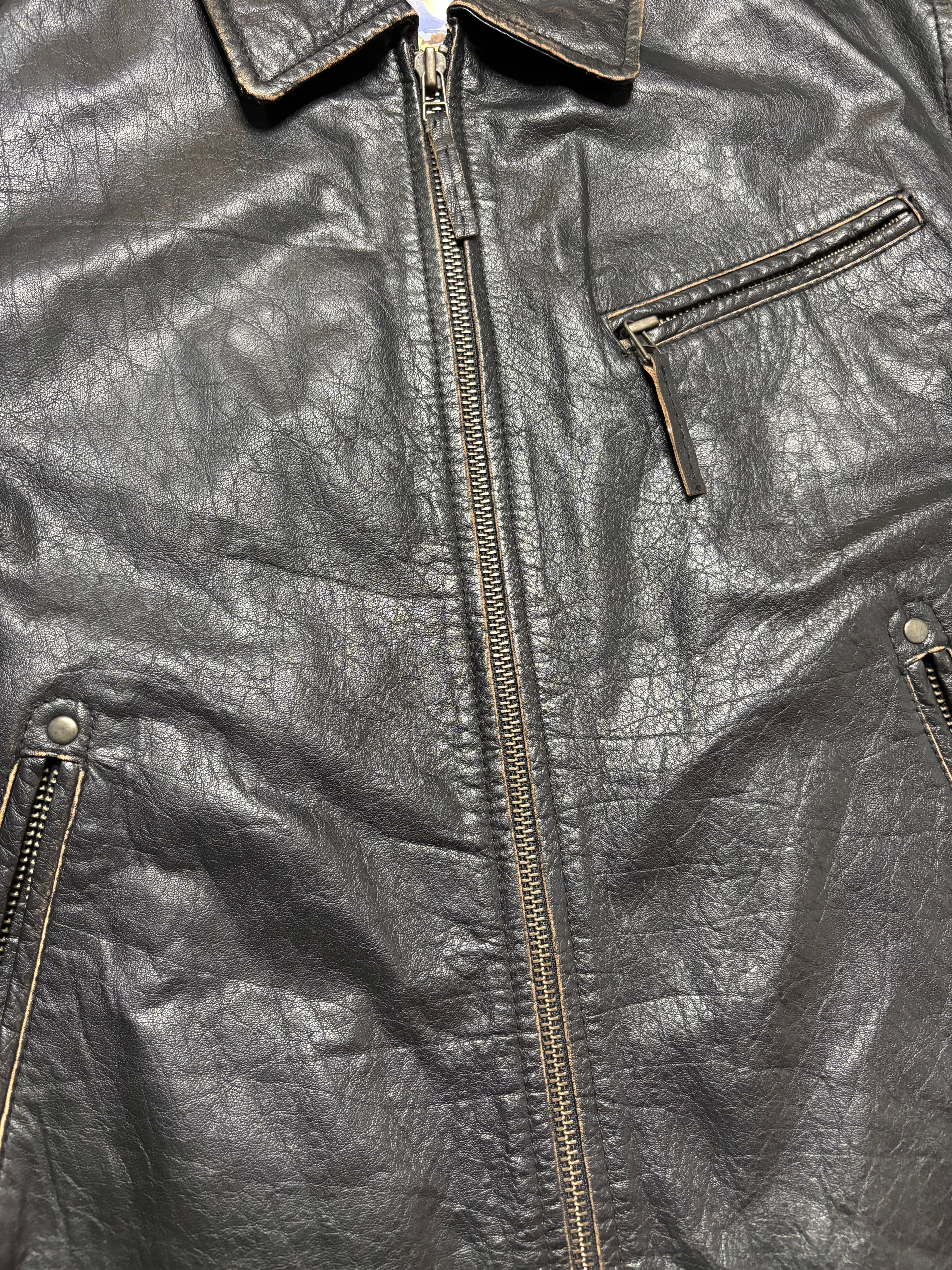 Y2K GIPSY LEATHER JACKET (M)