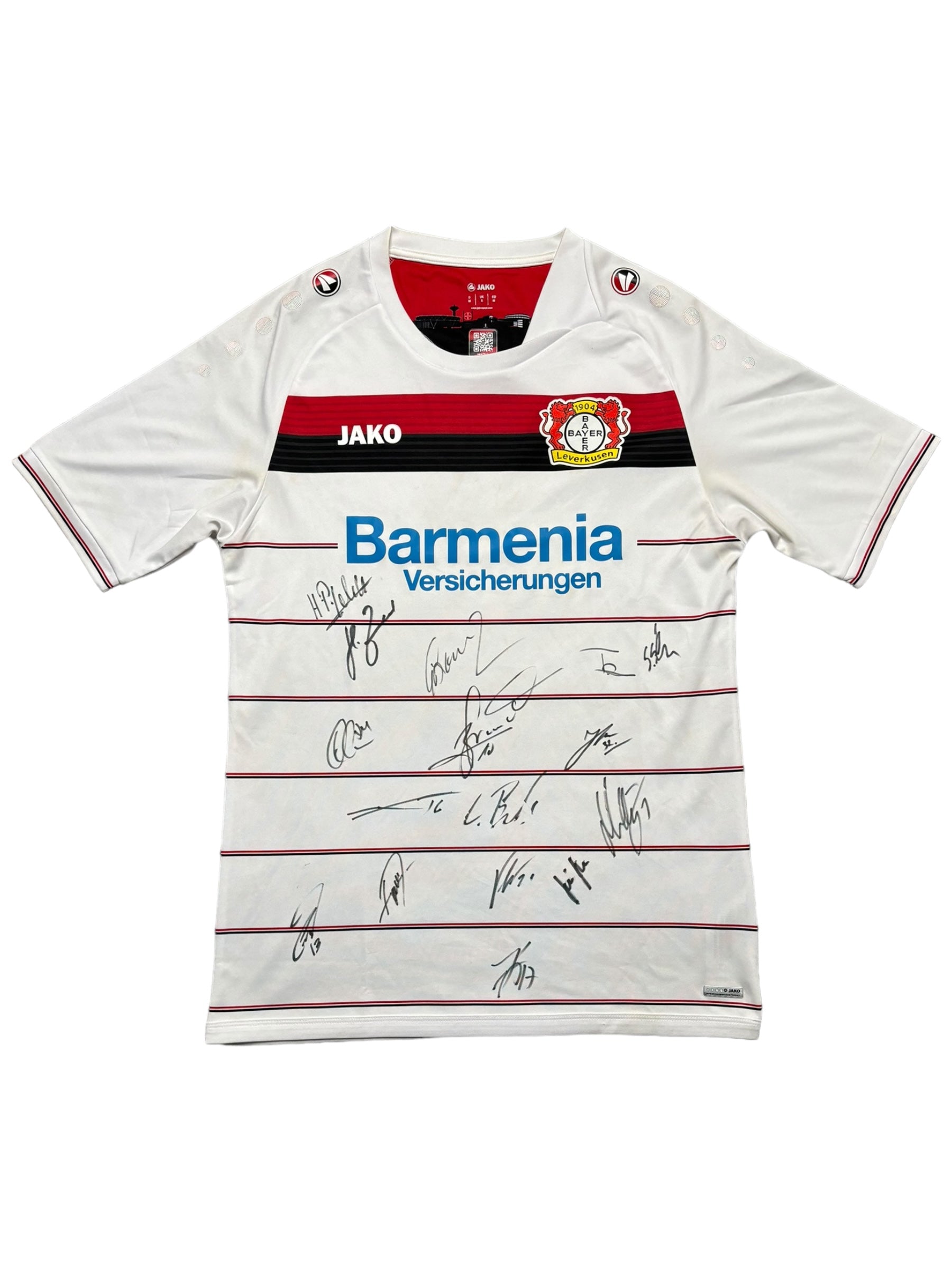 2016/2017 BAYER 04 LEVERKUSEN TRIKOT MIT UNTERSCHRIFTEN (M)