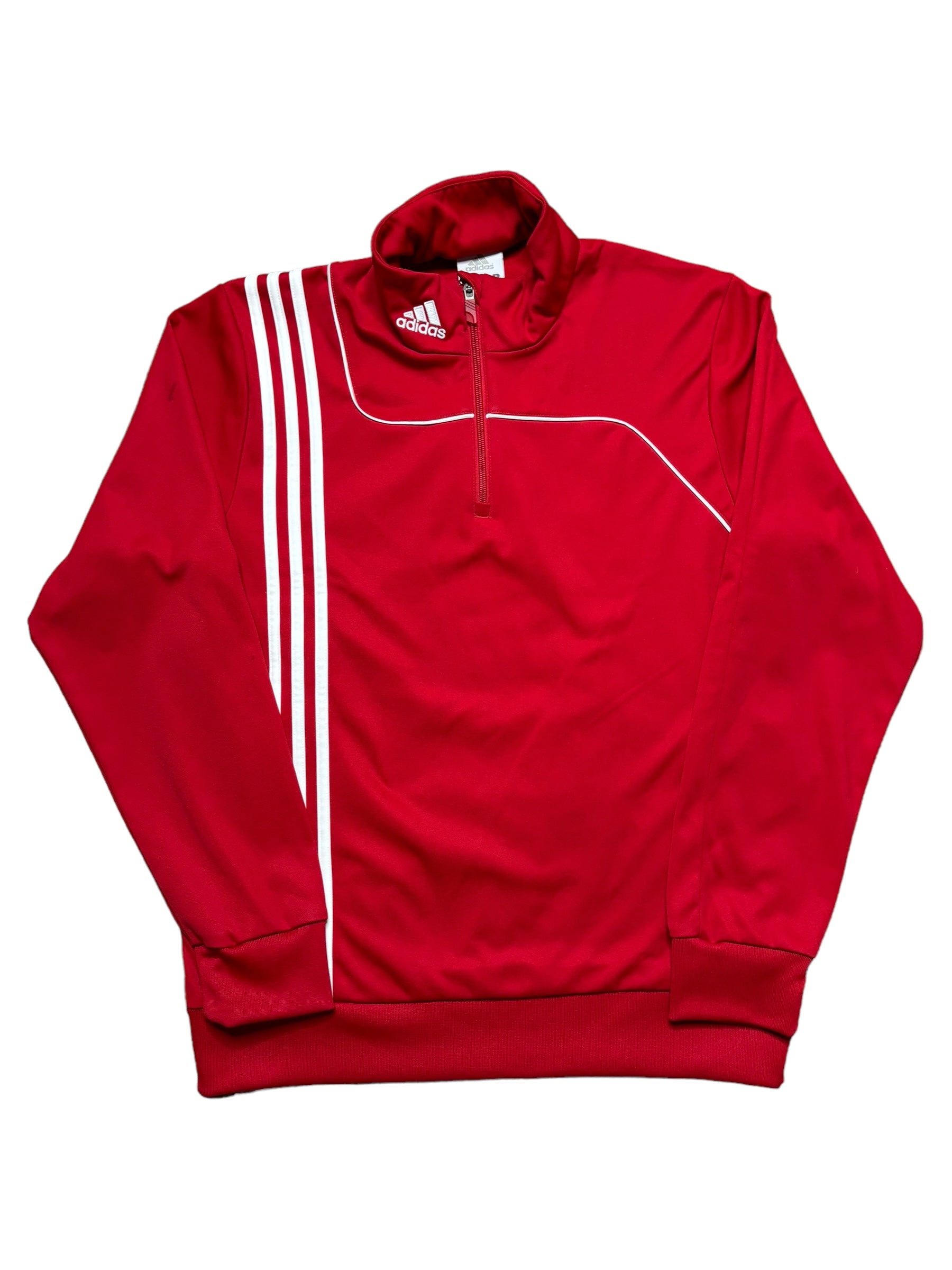 Y2K ADIDAS EMBROIDERED QUARTER ZIP SWEATER (M)