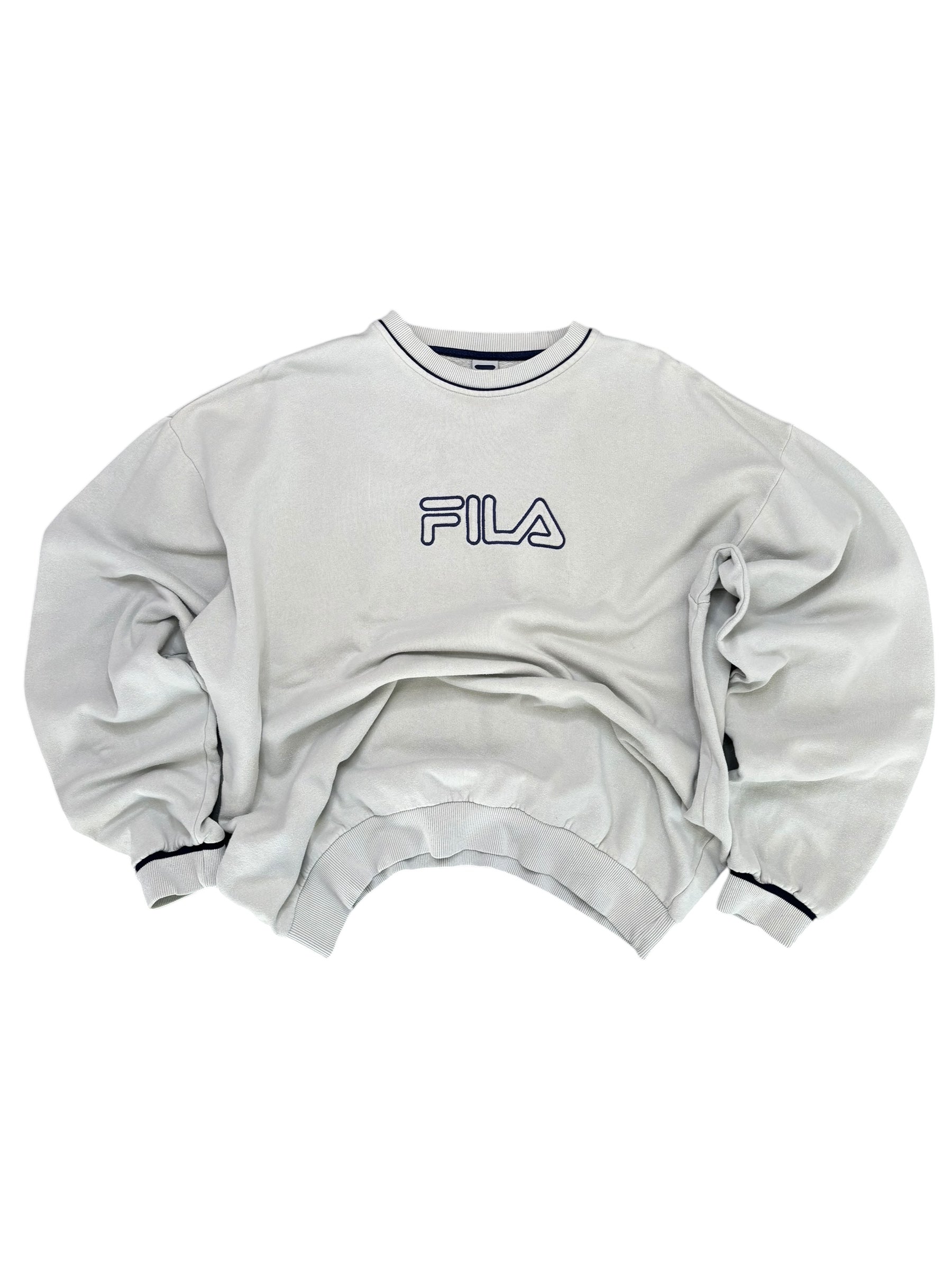 Y2K FILA EMBROIDERED SWEATER (XL)