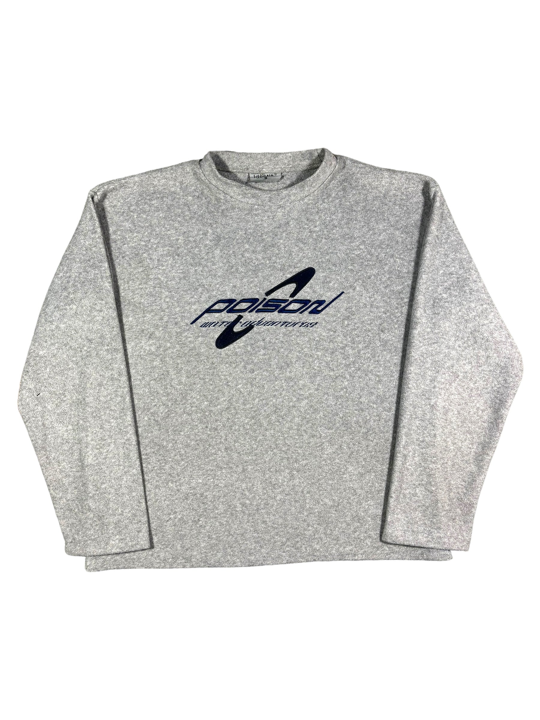 Y2K EMBROIDERED FLEECE SWEATER (S)