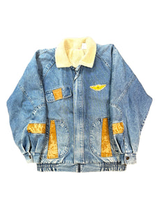 90s GEFÜTTERTE DENIM JACKE (M)