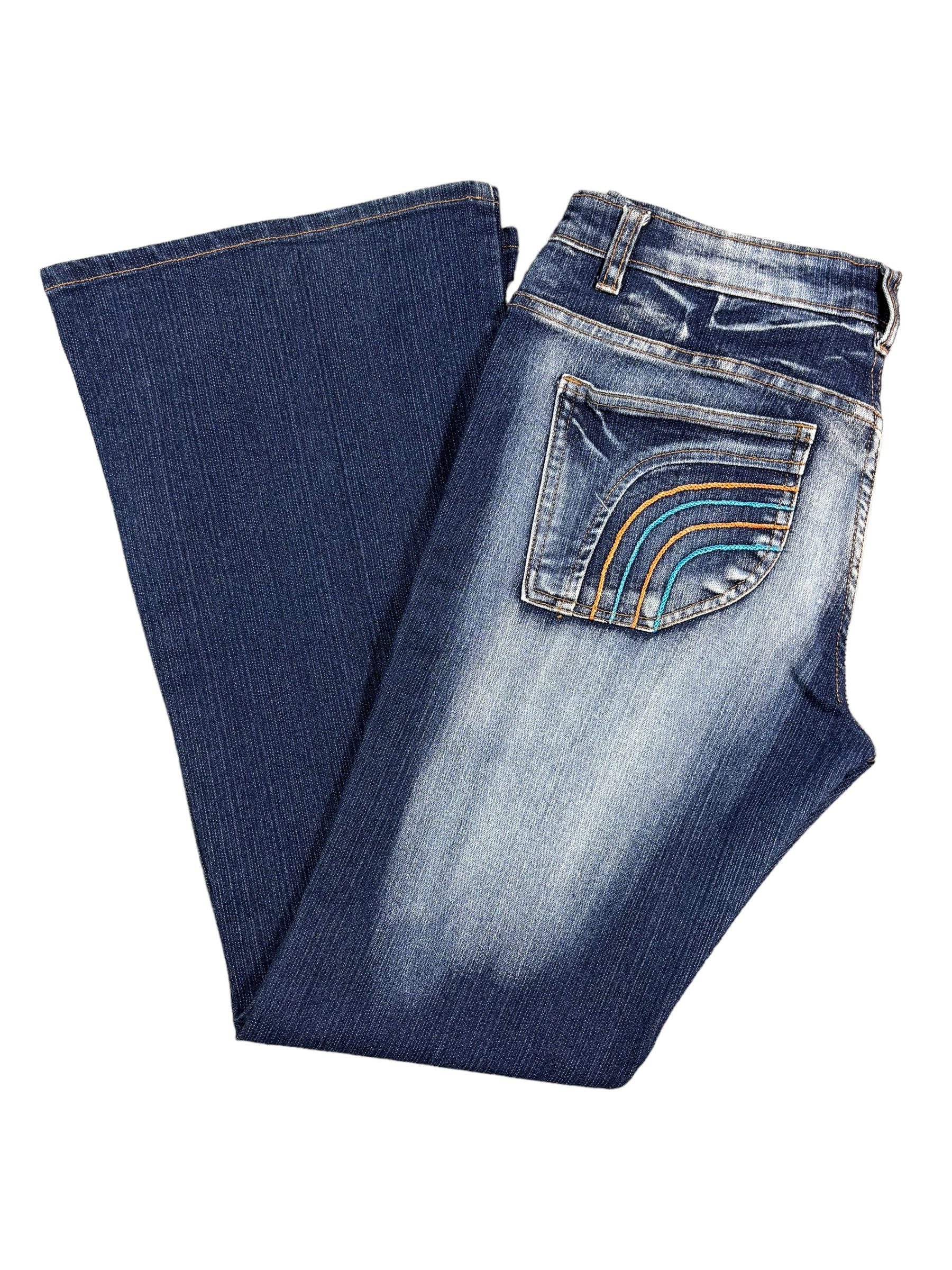 Y2K EMBROIDERED FLARED JEANS (XL)